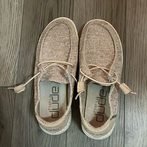 These are a size 7 of hey dudes! great condition!
